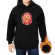 Black hoodie with 'Support Your Local Lion' cat graphic