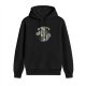 Black Hoodie With Doctor Cat Graphic Design