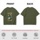 Olive T-Shirt with Godzilla Pizza First Destroy Later Print