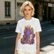 Olive T-Shirt with Cute Sleeping Purple Dragon and Treasure Artwork