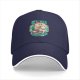 Black Baseball Cap with Blue Sea Pirate Ship Graphic Print