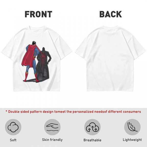 Olive T-shirt with Superman Laser Eyes Art Print
