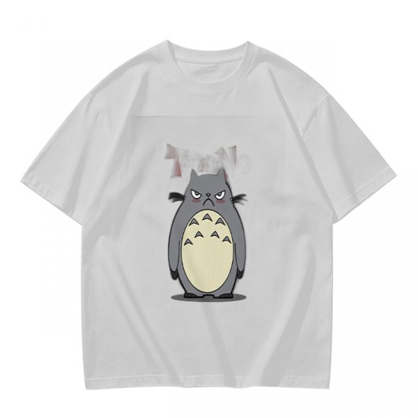 Olive T-shirt with Angry Totoro Graphic Print