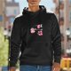 Black hoodie with cute axolotl 'Relaxalotl' graphic design