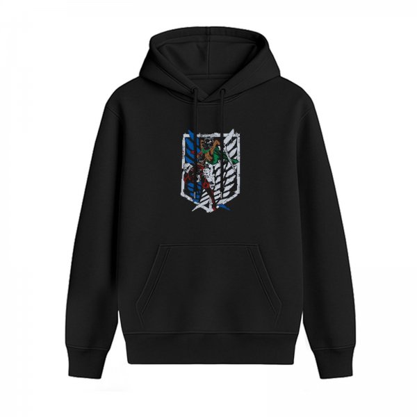 Black Attack on Titan Survey Corps Crest Graphic Hoodie