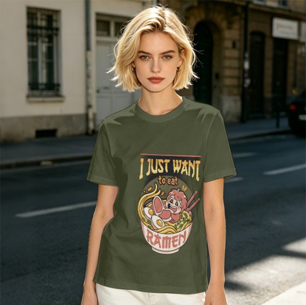 I Just Want To Eat Ramen Cute Anime Character T-Shirt