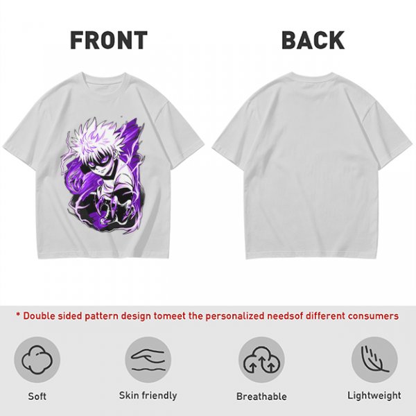 Olive Anime Graphic T-Shirt Featuring Killua Zoldyck