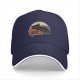 Black Baseball Cap With Lazy Cat Gaming Snack Print