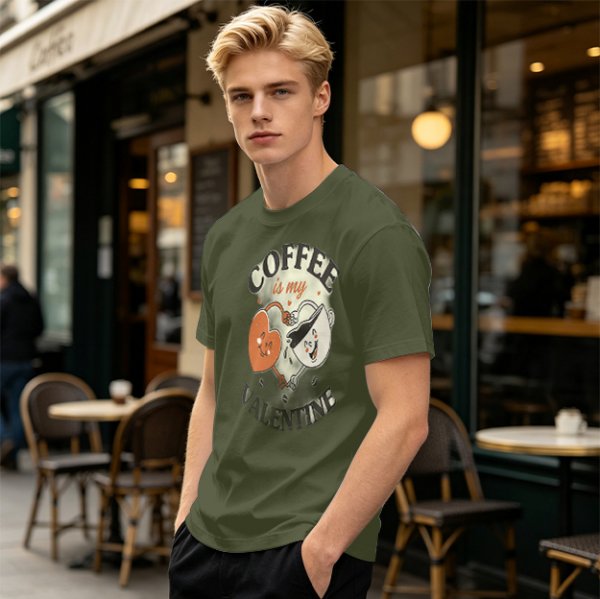 Coffee Is My Valentine Graphic T-Shirt For Coffee Lovers