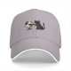 Black Baseball Cap With Cat Touching Globe Print