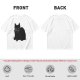 Oversized Olive T-Shirt With Black Cat Graphic Print