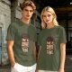 Olive Green Graphic T-Shirt with Me & Coffee We're a Thing Print