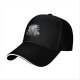 Black Baseball Cap with One Piece Straw Hat Pirates Ship Print