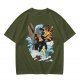 Olive T-Shirt With Elemental Bender Artwork Print
