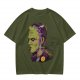 Olive T-Shirt with Frankenstein Monster Portrait Print