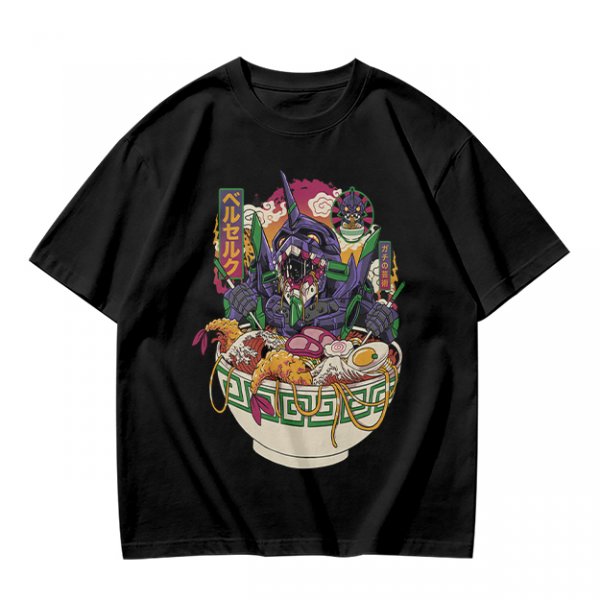 Anime Mecha Robot Ramen Bowl Graphic T-Shirt