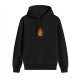Black hoodie with Calcifer flame character graphic