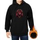 Black hoodie with dark fantasy graphic print design