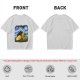 Olive T-Shirt with Starry Night Cat and Sunflowers Art Print