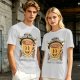 Oversized Olive T-Shirt with Retro Espresso Coffee Mascot Graphic