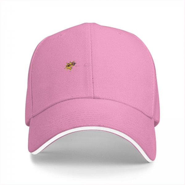 Black Baseball Cap With Small Embroidered Sun Design