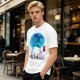 Anime girl cherry blossom scene graphic tee