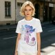 Olive T-Shirt With Whimsical Winged Creature Art Print
