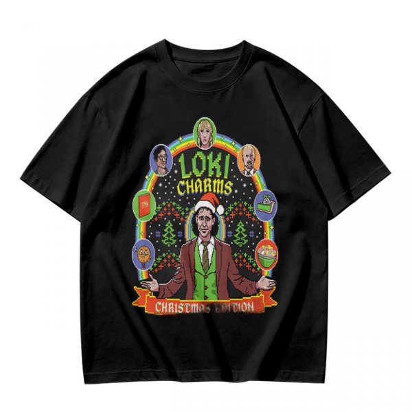 Loki Charms Christmas Edition Themed Graphic T-Shirt