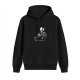 Black hoodie with skeleton in coffin graphic design