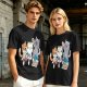 Olive T-Shirt With Cute Cats Enjoying Pizza And Snacks Print