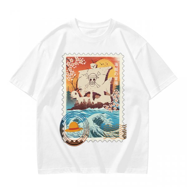 One Piece Going Merry Ship Stamp Graphic T-Shirt