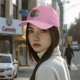 Black Baseball Cap With Retro Ramen Bowl Graphic Design