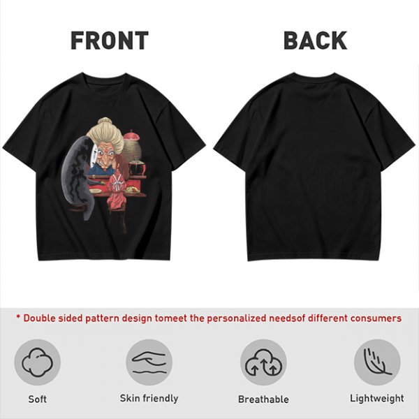 Spirited Away Characters Printed Olive T-Shirt