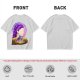 Olive T-Shirt With Purple Haired Woman And Concert Stage Print