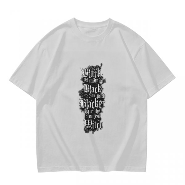 Olive Green T-Shirt with Gothic Witch Themed Text Print