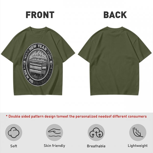 Olive T-Shirt With New Year New Mental Battles Dumpster Fire Graphic