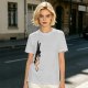 Olive green oversized t-shirt with stylized hand graphic print
