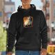 Black hoodie with Totoro and spirits graphic print
