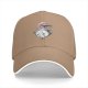 Black baseball cap with Totoro holding umbrella and red sun graphic