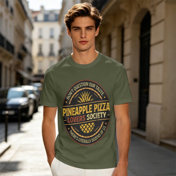 Pineapple Pizza Lovers Society Funny Graphic T-Shirt
