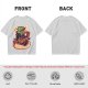 Olive T-Shirt with Cartoon Crocodile Eating Snack Graphic