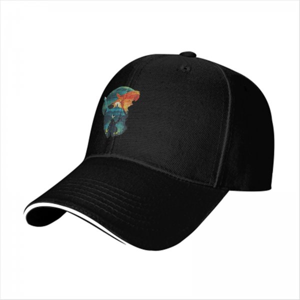 Black Baseball Cap With Fantasy Warrior Art Print