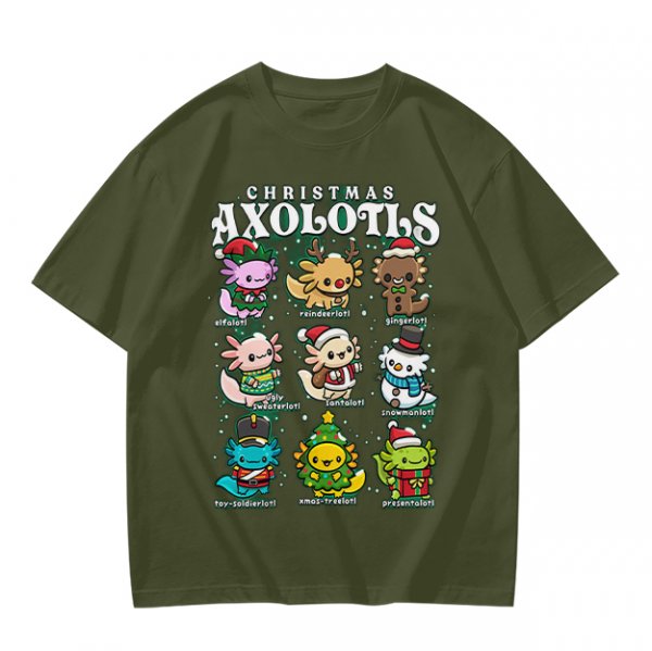 Christmas Axolotls Cute Holiday Graphic T-Shirt Design