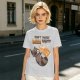 Oversized olive t-shirt with raccoon drinking beer graphic
