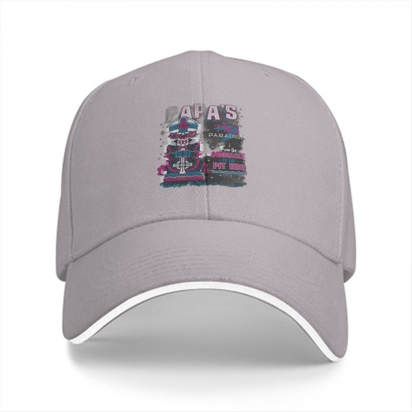 Black baseball cap with Papa's Pit BBQ graphic design