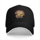 Black baseball cap with retro summer power corn graphic print