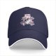Black baseball cap with cute Mount Fuji character graphic design