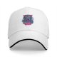 Black Baseball Cap With Neon Blue And Pink Dragon Graphic