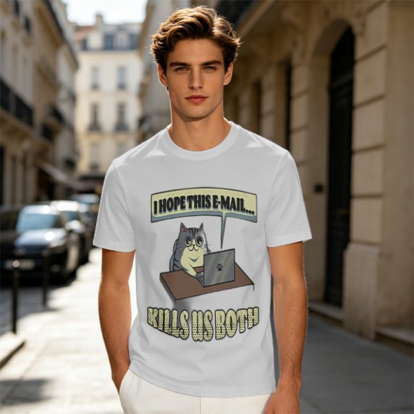 Cat Working On Laptop I Hope This Email Kills Us Both T-Shirt
