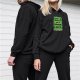 Black hoodie with pixel art 'Life's a journey and it's kinda lost' print